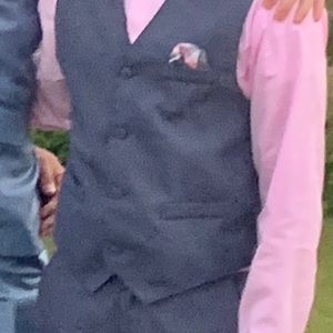 sz16 NAUTICA 5pc vest pants dress shirt bow tie